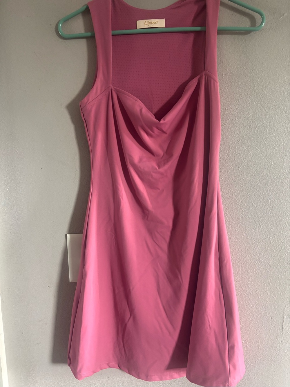 Pink Cowl Neck Sleeveless Dress by